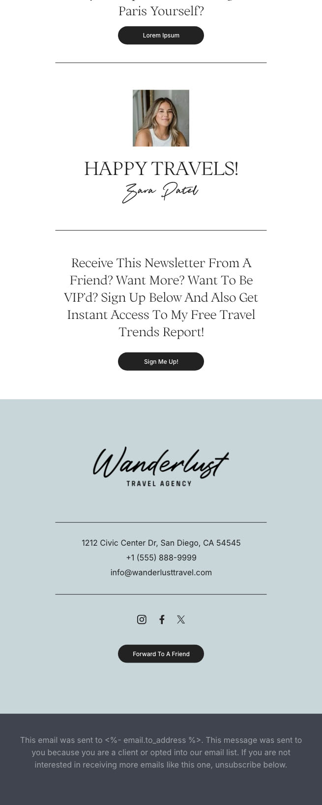 Wander Newsletter Template